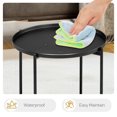 thumbnail image 6 of Tcbosik 2 Tier Metal End Table, Indoor & Outdoor Weather Resistant End Table with Removable Tray and Open Shelf for Living Room, Bedroom, Balcony, Backyard, Garden, Patio, Black, 6 of 8