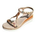 thumbnail image 3 of Mostsola Wedge Espadrilles for Women Platform Sandals Open Toe Boho Beaded Slingback Heels, 3 of 9
