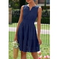 thumbnail image 3 of PRETTYGARDEN Women's Summer Dresses Sleeveless V Neck Eyelet Hollow Out Swing A Line Beach Vacation Sun Dress, 3 of 10