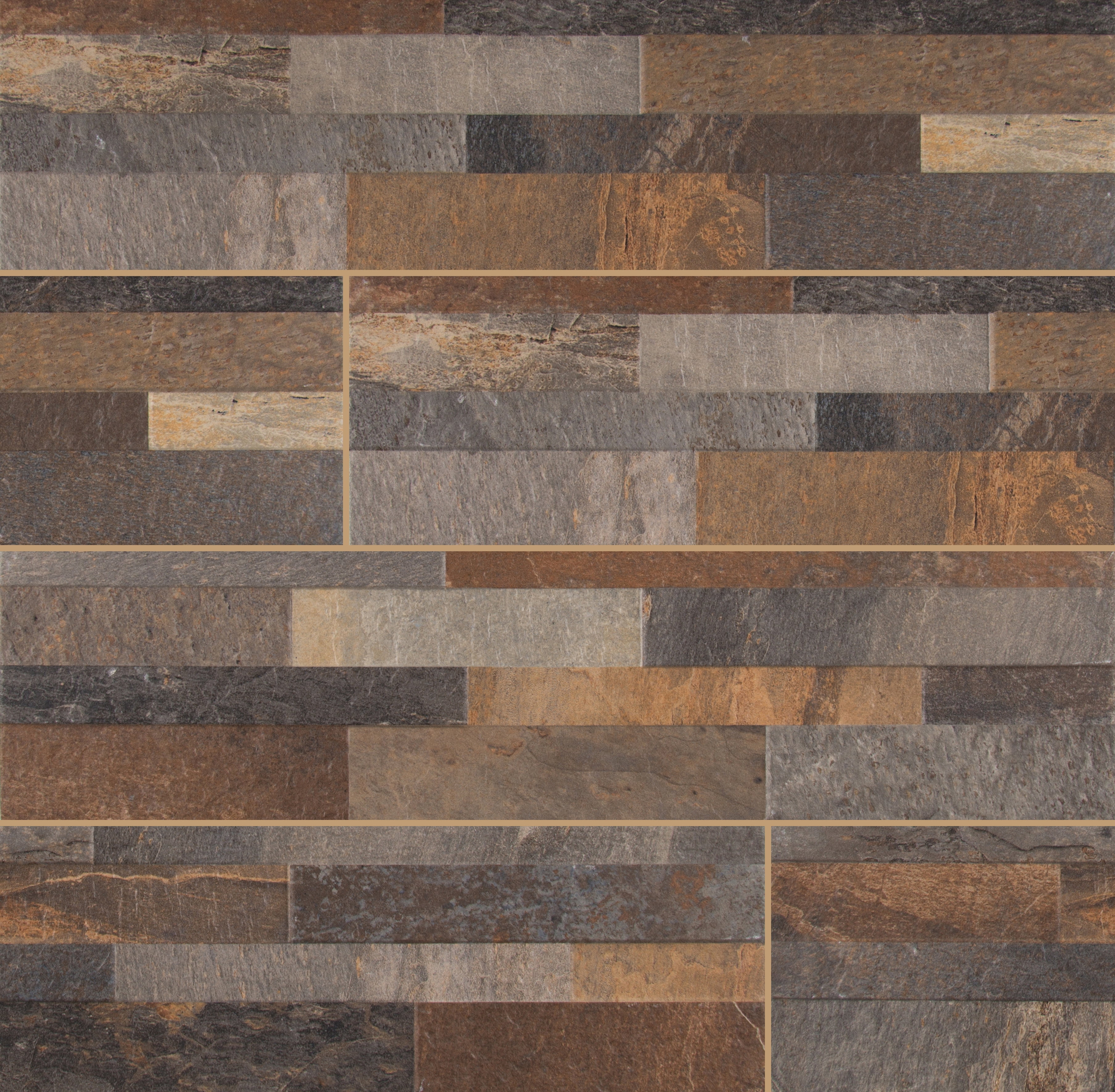 Rocky Gold Ledger Panel 6 in. x 24 in. Glazed Porcelain Floor and Wall Tile (11 sq. ft. / case)