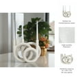 thumbnail image 4 of Taper Candle Holder Resin Sculptural Twisted Ring Design Modern Contemporary for Living Room Bedroom Office Decor - 12" White, 4 of 11