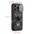 thumbnail image 4 of Elegant Choise Phone Case with Ring Stand and Slide Camera Lens for iPhone 16 Pro Max/16 Pro/16 Plus/16, Black, 4 of 15