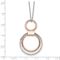 thumbnail image 2 of 925 Sterling Silver Rhodium-p Rose-tone Polished With 2inch Extension Necklace 16.5 Inch Pendant Necklace for Women, 2 of 2