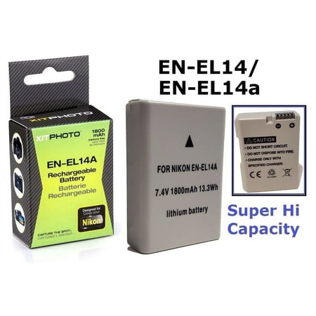 Hi Capacity EN-EL14a EN-EL14 Lithium Ion Battery for Nikon D3400 D5600