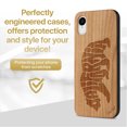 thumbnail image 2 of Case Yard Wooden Case Outside Soft TPU Silicone Slim Fit Shockproof Wood Phone Cover for Girls Boys Men and Women Supports Wireless Charging California Bear Letters Design case for iPhone-XR, 2 of 7