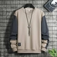 thumbnail image 2 of Men's Casual Paneled Contrast Color Long Sleeve Crew Neck Sweatshirt, 2 of 8