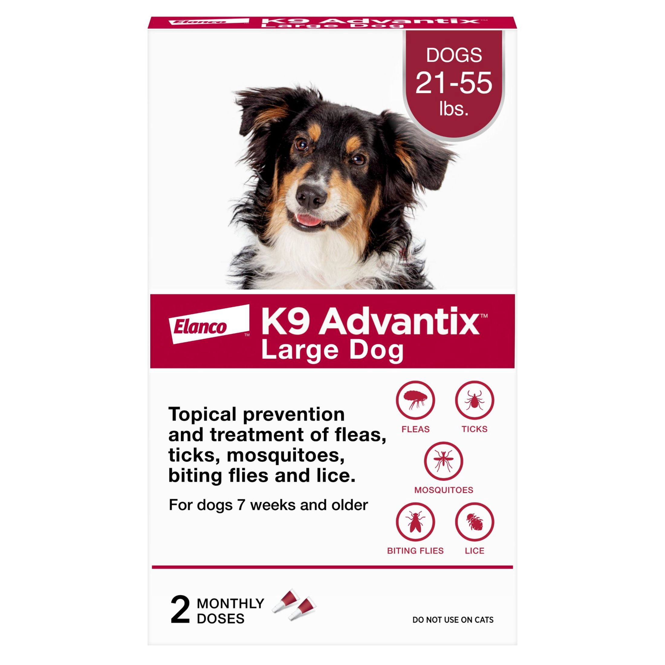 (3 pack) K9 Advantix Flea, Tick & Mosquito Prevention for Large Dogs 21-55 lbs., 2-Monthly Treatments