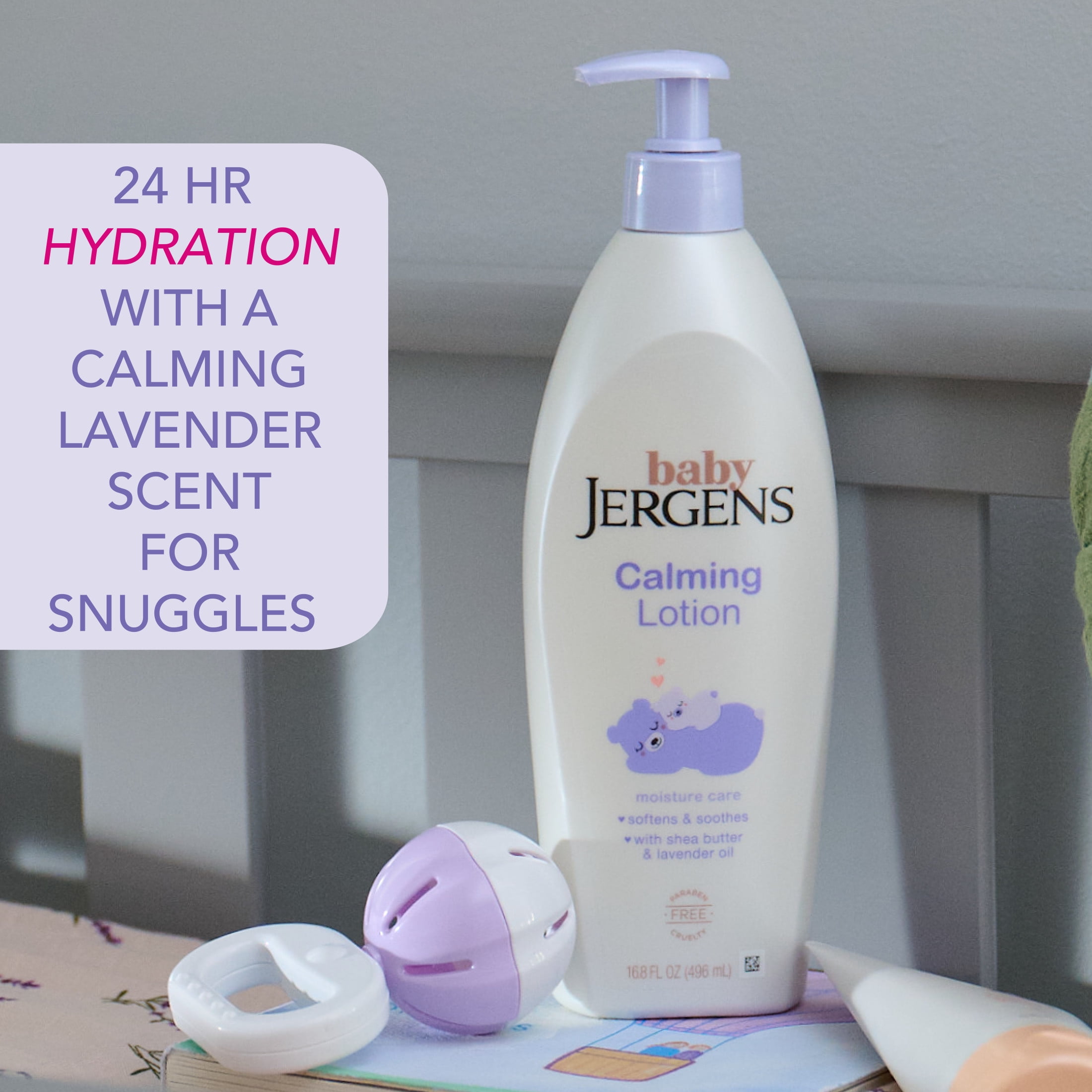 Baby Jergens Calming Lotion, Body Lotion, Moisturizer, with Shea Butter and Lavender Oil, 16.8 fl oz
