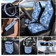 thumbnail image 2 of HUISEFOR Blue Dog Paw Prints Car Seat Cover Full Set Breathable 15 Pieces Set with Car Steering Wheel Cover, Seat Belt Cover, Air Vent Storage Bag, Fit for Most Sedans SUVs, 2 of 7