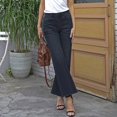 thumbnail image 3 of REALiKUN Baggy Jeans for Women Straight Wide Leg High Waisted Button Pockets Denim Trousers Casual Versatile Jeans, 3 of 8
