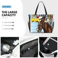thumbnail image 3 of Kdxio Christmas Horse for Beach Bag for Women Large Beach Tote Bag Waterproof Sandproof Swim Bag with Zipper Pockets Beach Vacation Travel, 3 of 7
