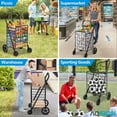 thumbnail image 4 of AOSION Folding Shopping Carts for Groceries,27GAL/220lb,Grocery Cart with 360° Rolling Swivel Wheels, Collapsible Rolling cart,Portable Utility Cart with Shopping Liner for Laundry Luggage Office, 4 of 6