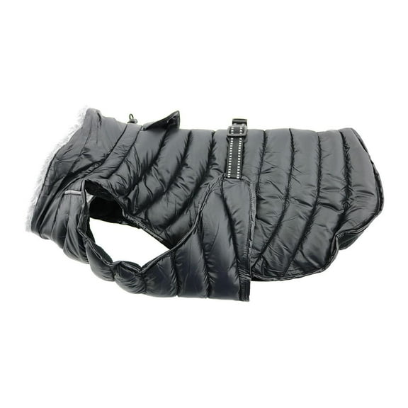 Alpine Extreme Weather Puffer Dog Coats for Winter by Doggie Design - Black Dog Rain Coat - Large