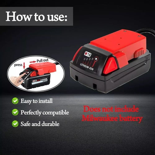 Jumper Cables with Alligator Clips for Milwaukee M18 for Starting Cars - 5.9FT