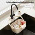thumbnail image 3 of Foldable Hanging Sink Drain Basket Stretchable Kitchen Colander with Flip Cover Space Saving Food Strainer, Multi-functional Faucet Storage Rack Draining for Fruits Vegetables Utensils, 3 of 7