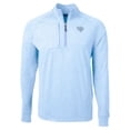 thumbnail image 2 of Men's Cutter & Buck  Powder Blue Jacksonville Jaguars Raglan Adapt Eco Knit Heather Quarter-Zip Top, 2 of 3