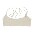 thumbnail image 1 of Tavik Womens Leni Slinky Rib Bikini Swim Top, Beige, Large, 1 of 2