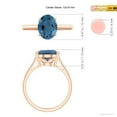 thumbnail image 5 of ANGARA Natural Oval Solitaire 5.6 ct London Blue Topaz Cocktail Ring in 14K Rose Gold for Women (Size-12x10mm) | November Birthstone Jewelry for Women | London Blue Topaz Ring (Ring Size - 10.5), 5 of 10
