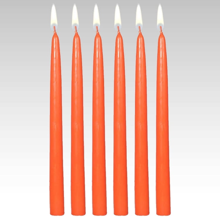 15" Orange Taper Candles (1 Dozen)