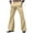 Khaki, variant on YUGYXL 70s Disco Pants for Men Bell Bottom Dress Pants Stylish Dancing Stage Performance Pants Flat Front Stretch Flared Pants Gray XXL