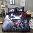 thumbnail image 3 of Juego de cama tamaño queen de 3 piezas con estampado de calaveras y funda de edredón y fundas de almohada 100 % poliéster, 3 of 7