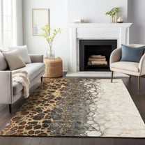 Addison Rugs Mayfield Washable Transitional Abstract Ivory Rectangle Rug, 8' x 10'