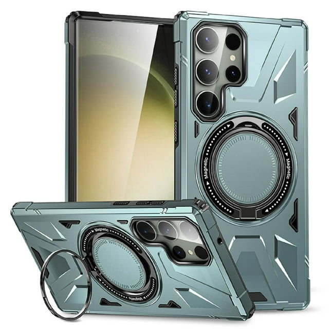 Adakot Samsung Galaxy S23 Plus Case, Rotated Ring Kickstand Military Grade Shockproof Protective Cover for Samsung S23 Plus, Light Green