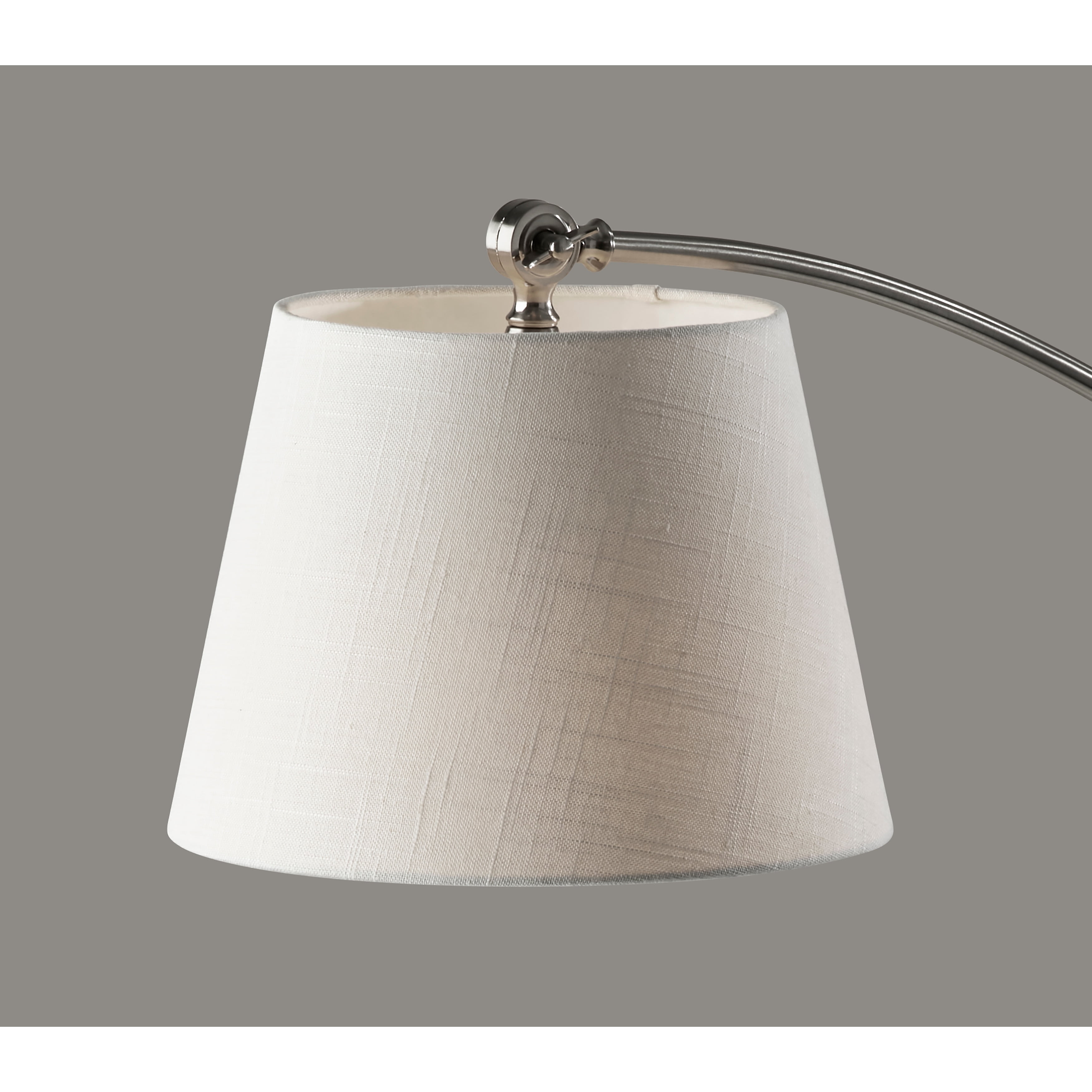 Adesso York Floor Lamp, Antique Bronze, Beige Textured Fabric Shade