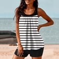 thumbnail image 6 of Hyknon Tankini Swimsuits for Women Conservative Stripe Printed Strappy Back Two Piece Set Swimsuits Summer Fashion Loose Plus Size Flowy Bathing Suits with Boyshorts, 6 of 6