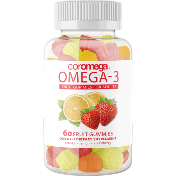 Coromega Omega3 Fruit Gummies for Adults 60 Gummies