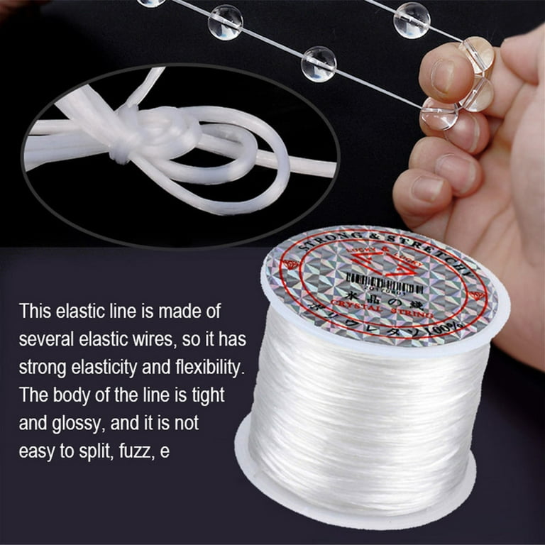 TureClos 60m/roll Elastic Beading Thread Jewelry DIY Beading Cord Wristband  Bracelet Necklace Anklet Elastic Thread, White 