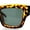 Tortoise - Green, variant on Womens Fancy Retro Thick Horn Rim Rectangular Plastic Sunglasses Navy - Black