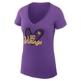 thumbnail image 2 of Women's G-III 4Her by Carl Banks Purple Minnesota Vikings Super-Slim Fit Lightweight Leopard Heart V-Neck T-Shirt, 2 of 3