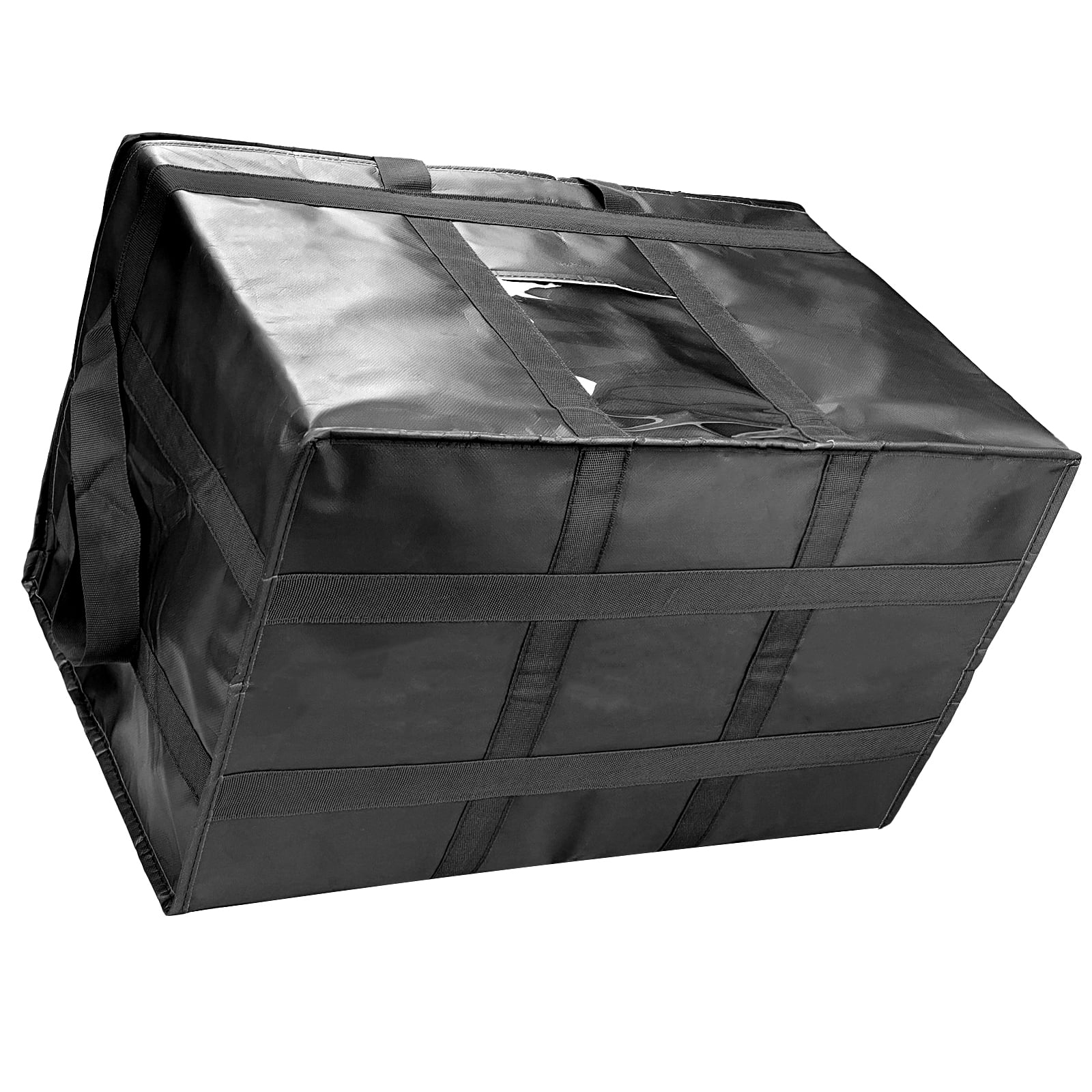 Yongzhenlite XXXL Large Collapsible Insulated Cooler Bag with Zipper Closure, Reusable Grocery Shopping Bag Keep Food Hot or Cold,Ideal for Catering,Grocery Transport,Black，Heavy Duty