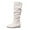White, variant on POROPL Winter Boots for Women Mid-Calf Fashion Casual Knee-High Flat Heel Boots