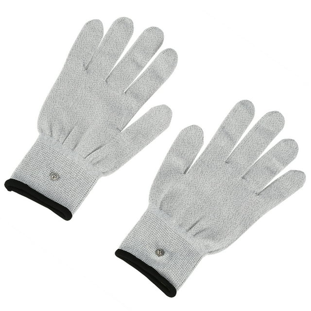 Tens Machine Conductive Electrode Massage Gloves Improve Circulation for Hand Beauty Care Grey Size L
