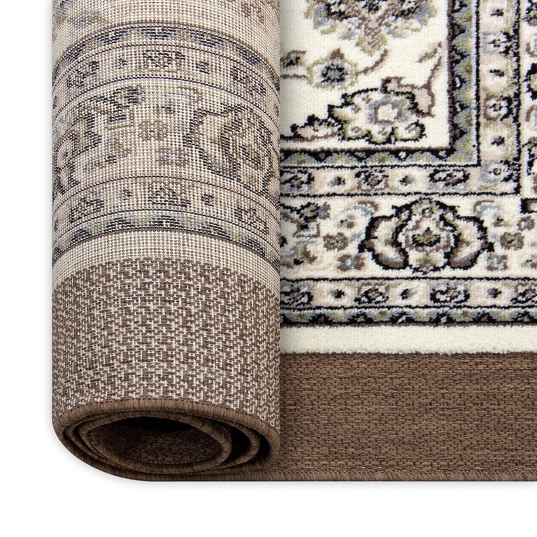 Mainstays Cream Kashan Persian, Faux Layered, Indoor Area Rug, 5