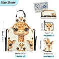 thumbnail image 3 of Cute Baby Giraffe Head 5 Pcs Kitchen Set Heat Resistant Oven Mitts and Non-Slip Pot Holders with Adjustable Cooking Apron, 3 of 6