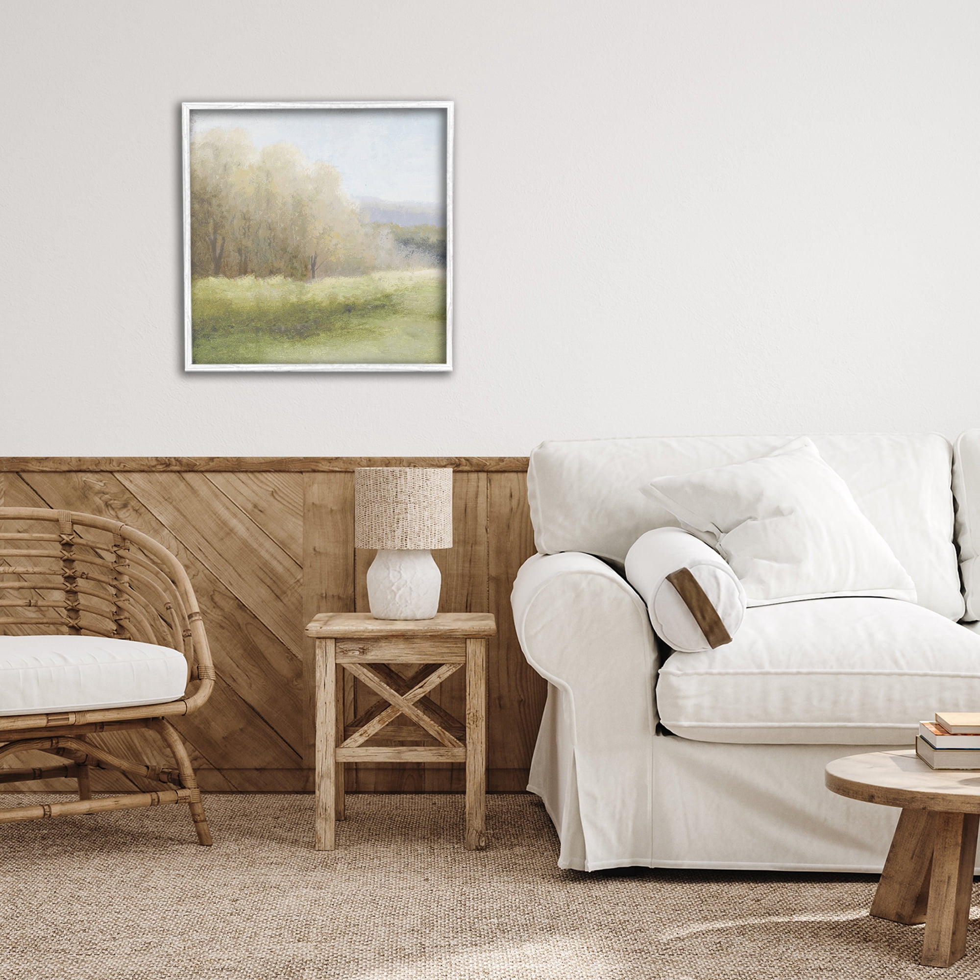 Stupell Industries Within Familiar Place Meadow White Framed Giclee Art, design by Michael Marcon
