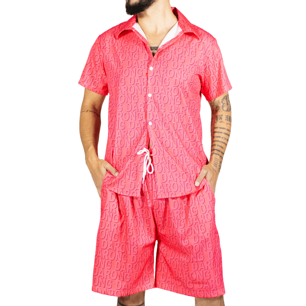 Conjunto Hombre Verano Camisa y Short a Juego Alberca Playa y Calor