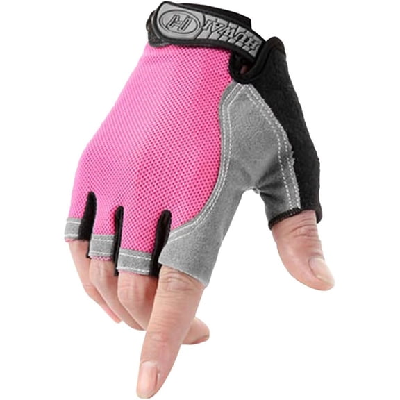 Gel-Padded Cycling Gloves – Half Finger Mountain Bike Gloves with Anti-Slip Palm, Breathable Mesh Back, Shock-Absorbing for Men & Women, Ideal for Biking, Gym, Hiking, Outdoor Sports