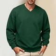 thumbnail image 2 of Atkumj Mens V Neck Sweatshirts Fall Fashion Solid Color Pullover Top Casual Comfy Relaxed Long Sleeve Sweatshirts S, 2 of 7