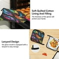 thumbnail image 4 of 5 Pcs Kitchen Set Heat Resistant Oven Mitts and Non-Slip Pot Holders with Adjustable Cooking Apron Beautiful Colorful Feather, 4 of 6
