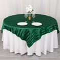 thumbnail image 3 of BalsaCircle 72x72 in Hunter Green Satin Stripes Square Table Overlay Wedding Party Linen Events Decorations Supplies, 3 of 6