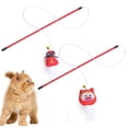 thumbnail image 1 of 2PCS Faux Feather Cat Wand Plastic Funny Cat Teaser Wand Kitten Interactive Toy, 1 of 10