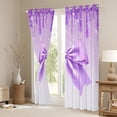 thumbnail image 3 of Homewish Purple Sequin Print Black Out Curtains, Fashion Glitter Bowknot Curtains Pack of 2 (42x63 Each), Dreamy Ribbon Bow Bedroom Curtains, Curtains and Drapes Bedroom Decor, 3 of 6