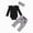R635-Black, variant on NOLDARES Baby Girl Newborn Clothes Ruffle Romper Bodysuit Flare Pants Headband Set 3Pcs Fall Winter Infant Outfits,Grey,0-3 M