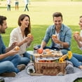 thumbnail image 2 of Set de Cesta de Picnic de Mimbre SatisInside para 2 con Mesa y Manta, 2 of 6
