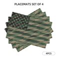 thumbnail image 3 of Placemats Set of 4 / 6, Jungle Green Camo USA Flag Placemats for Dining Table Indoor/Outdoors Heat Resistant Washable Placemats 18" x 12", 3 of 8
