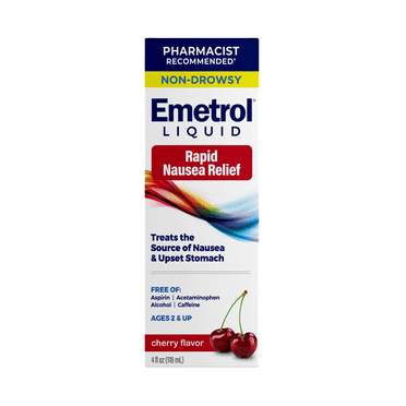 Emetrol Nausea and Upset Stomach Relief Liquid Medication, Cherry, 4 oz